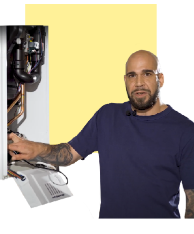boiler engineer Leon, explaining about a boiler issue